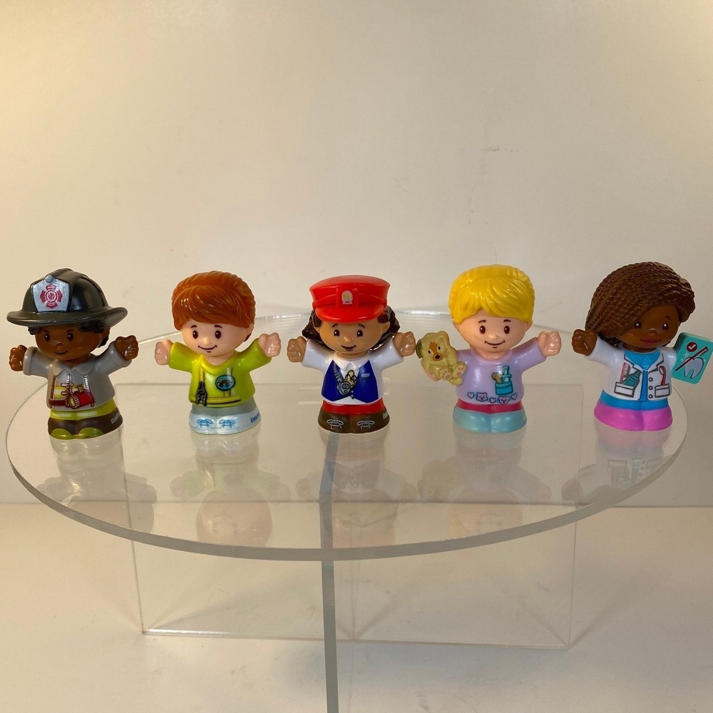 Fisher Price Little People Figures Lot of 5 Firefighter Dentist Pilot Girl Puppy